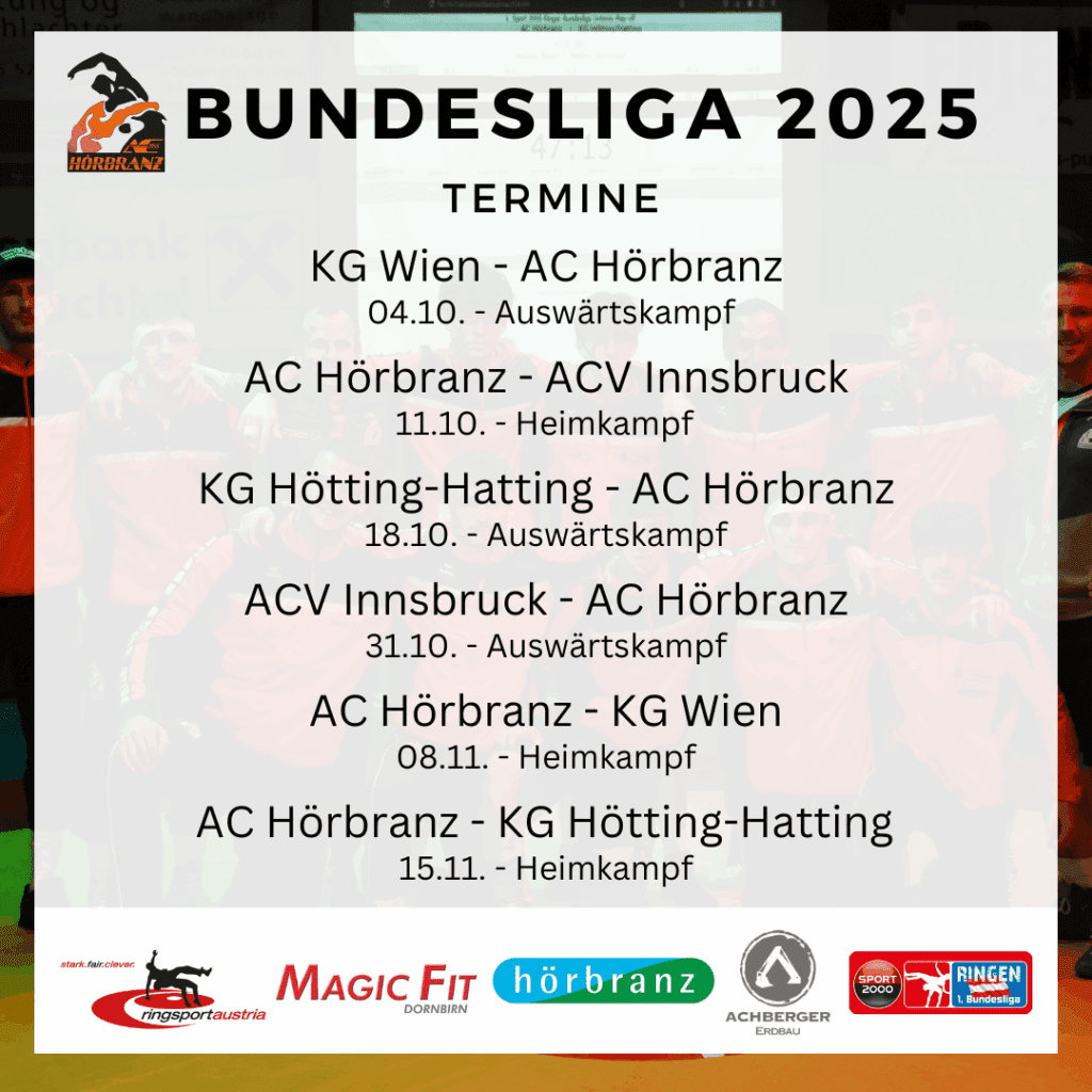 Bundesligatermine des AC Hörbranz 2025